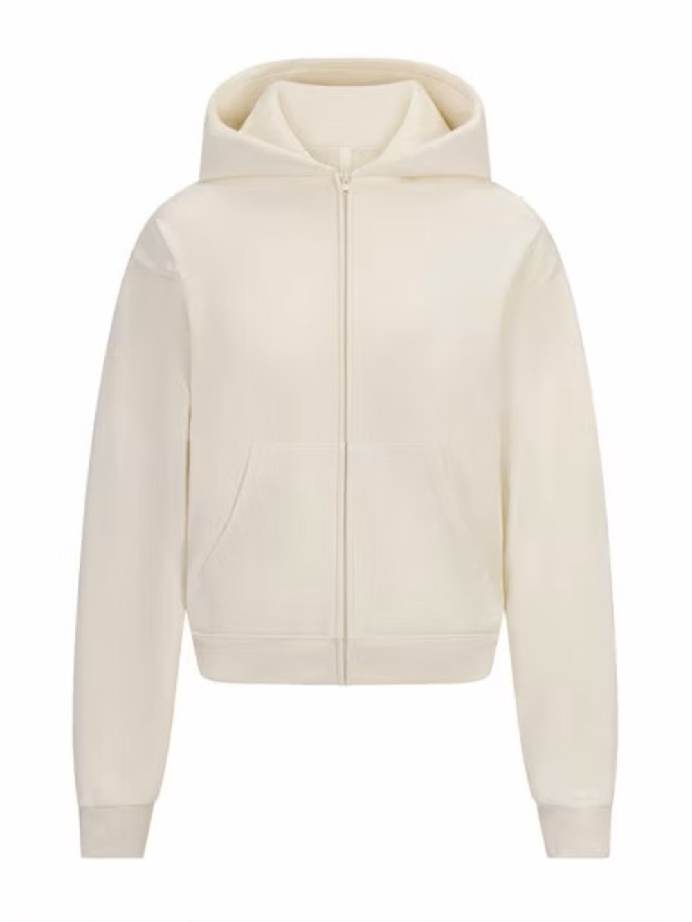 Skims Cotton Fleece Zip Up Hoodie In Oatmeal Heather